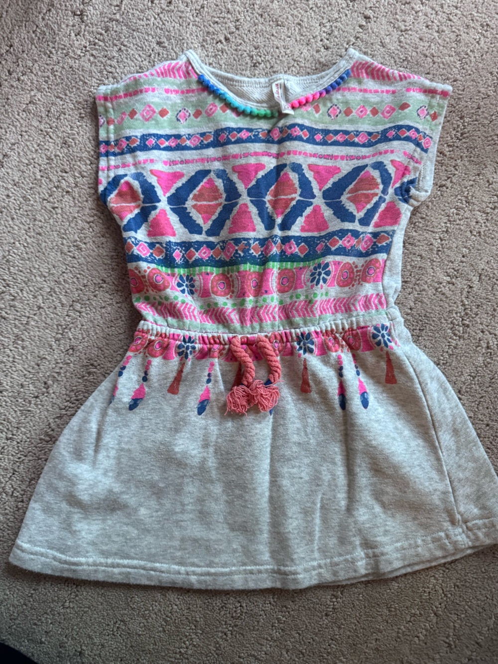 deux par deux Pink, Blue & Green Patterned Girls' dress